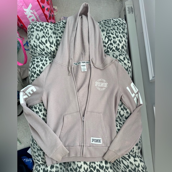 Victoria's Secret PINK Mauve Zip Up Hoodie Size M - Picture 2 of 7
